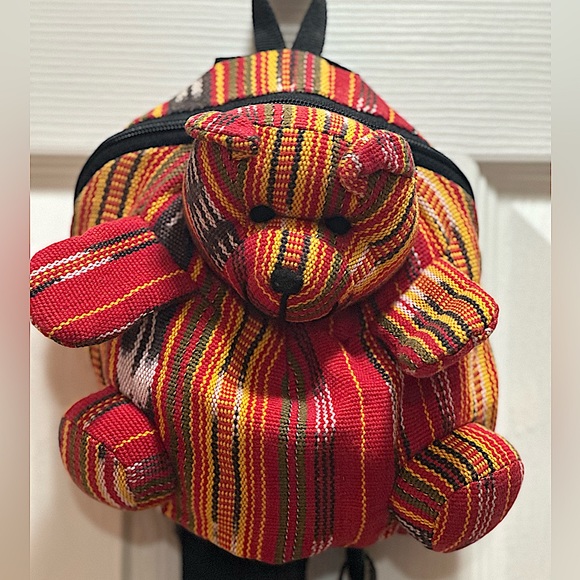 Ruth Y Nohemi Multicolored Small Bear Backpack Guatemala - Picture 1 of 16
